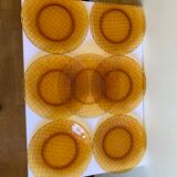 Vintage smoked glass plates