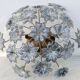 Large Murano Vintage Ceiling Light Black Flowers, 1970s