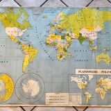 School map of the world / political and physical planisphere 60s