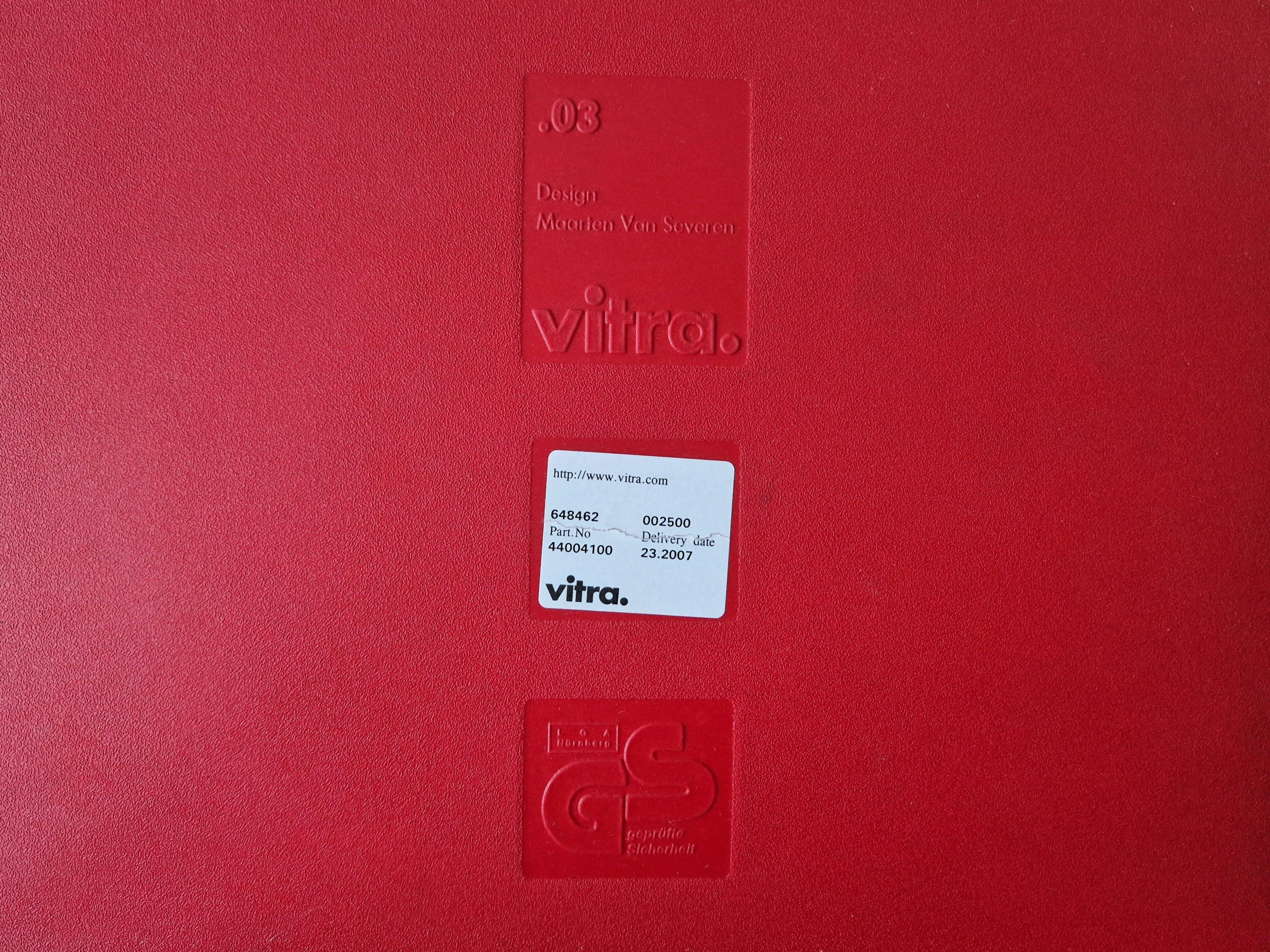 Ensemble de 2 chaises rouges .03 de Maarten van Severen pour Vitra, Suisse 1998