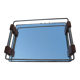 Plateau de service en bois et miroir
