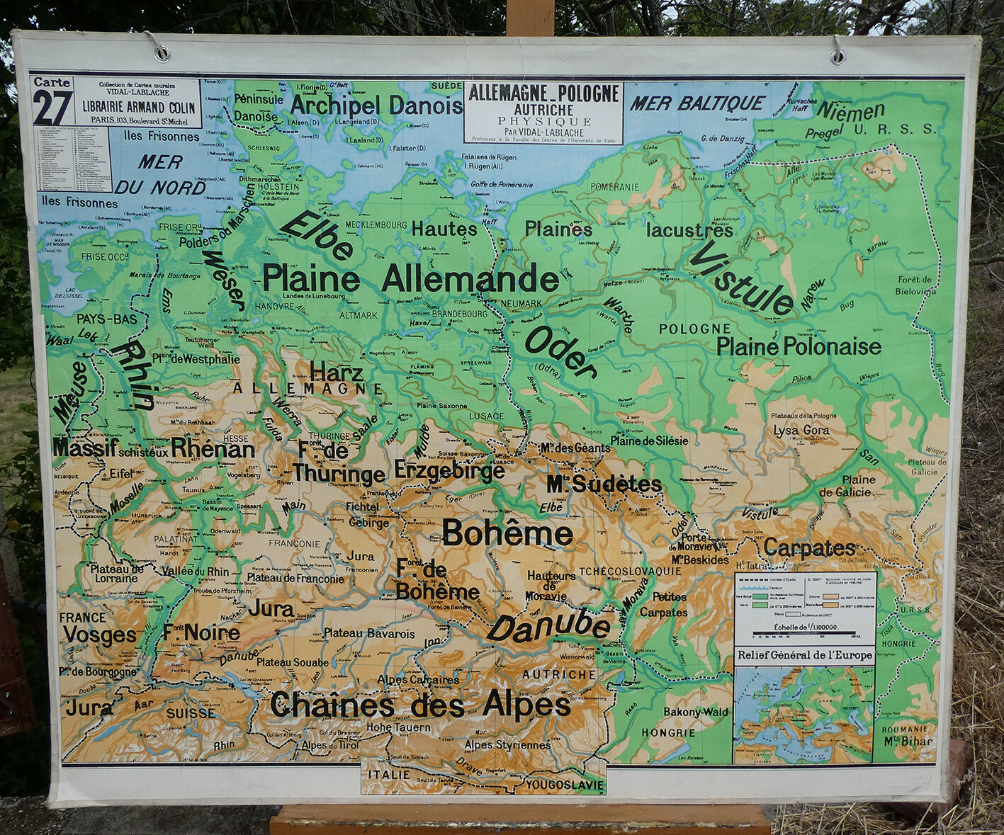 Old school map No.27 of Germany-Poland-Austria - Armand Colin