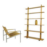 Handcrafted oak bookcase, 1970s