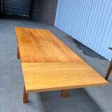 Pine farm table with its bench