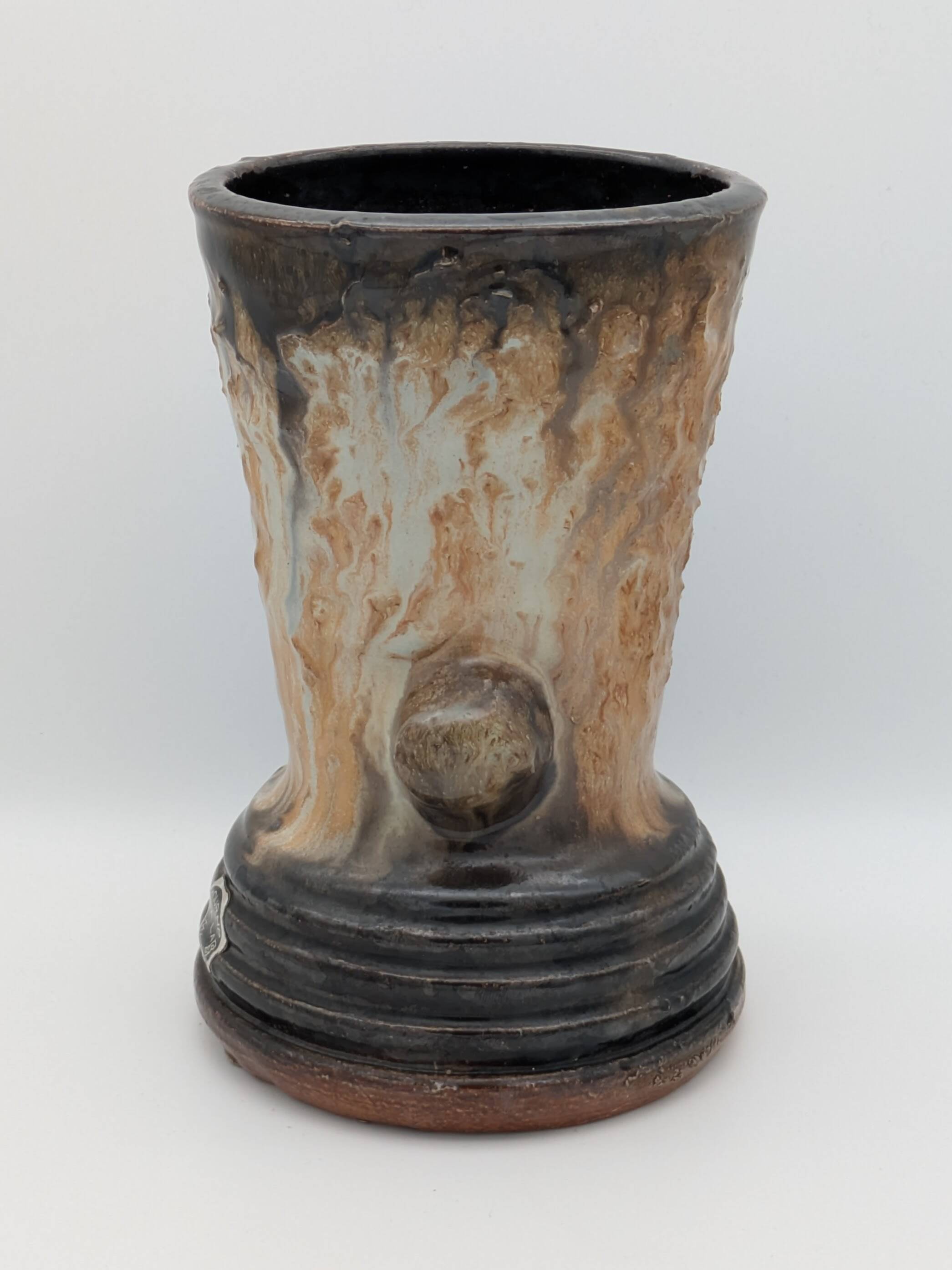 Roger Guérin (Bouffioulx) - Sculptural Vase Salt Glaze - Drip Decoration 1940