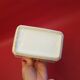 Old butter box in ceramic slurry decoration pheasant statuette