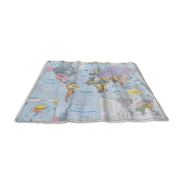Laminated world map by P. Serryn 1972