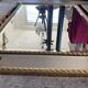 Ancien miroir bois doré et parcloses biseautées 