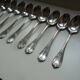 Lot 12 old silver metal spoons Christofle marly model floral decoration