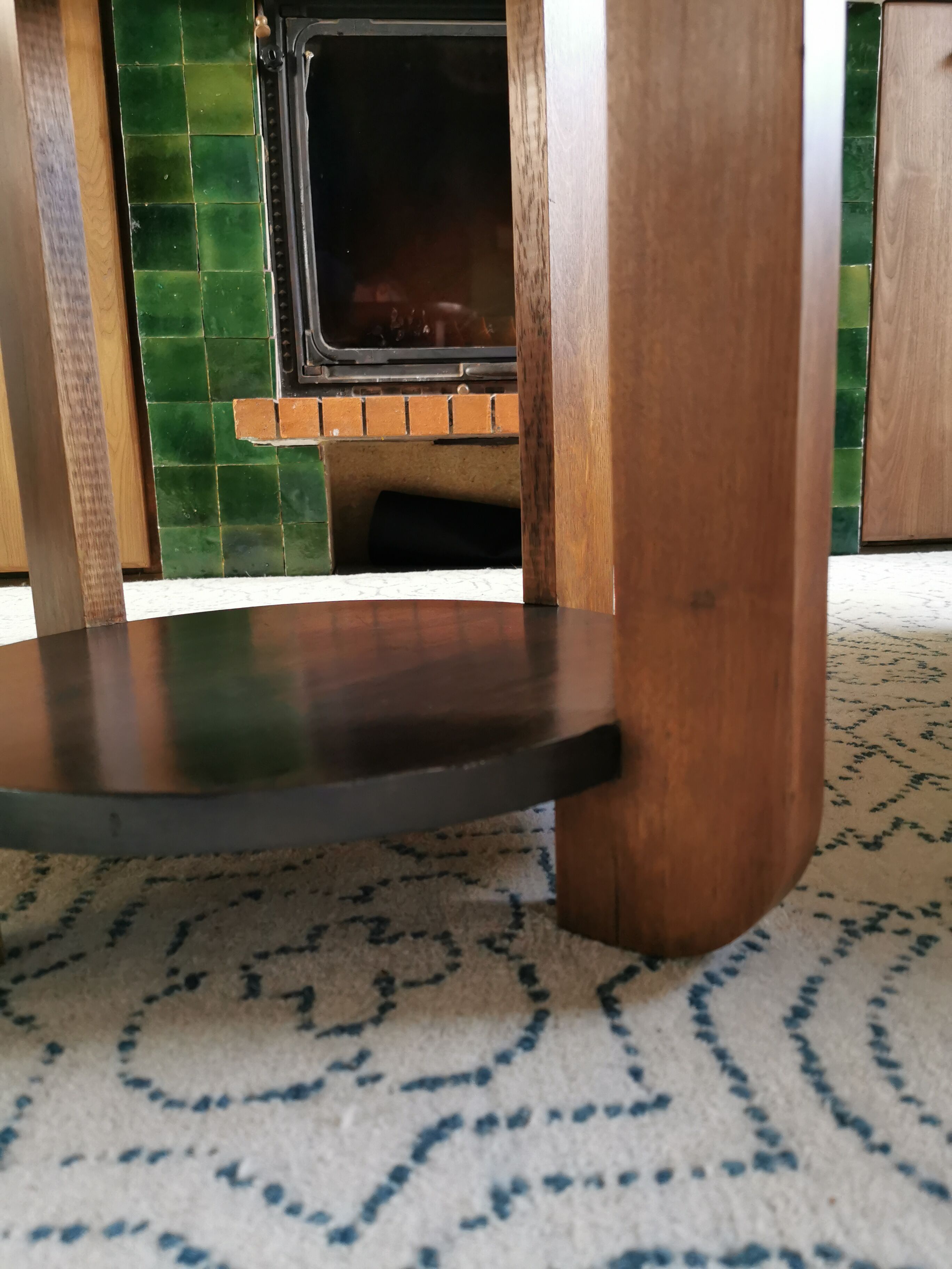 Old wooden art deco table