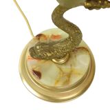 Classic Table Lamp Fish Dolphin Brass Onyx Marble