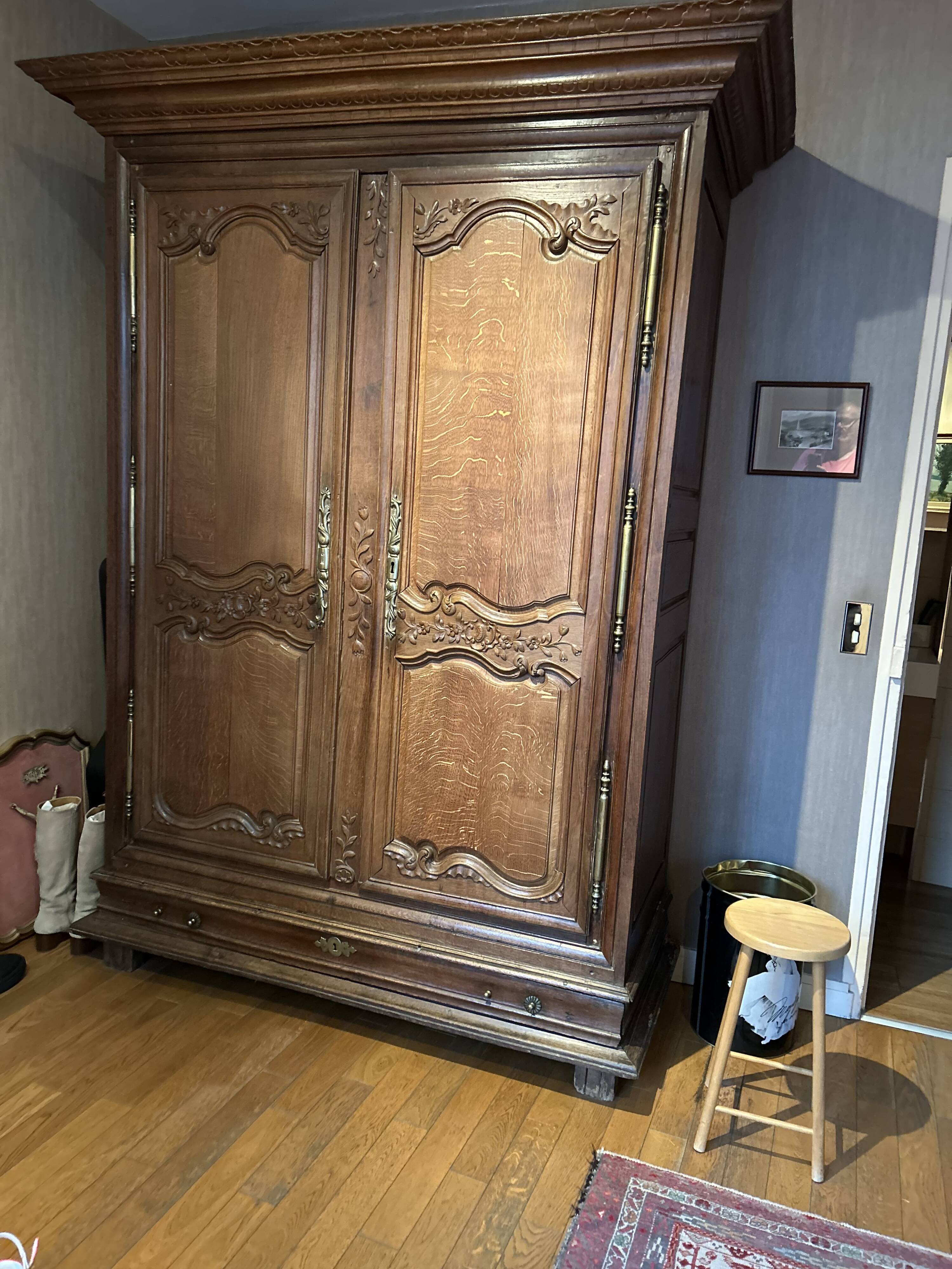 19th century Norman oak wardrobe