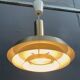 Lampe à suspension en métal VEB couleur laiton et blanc années 1960