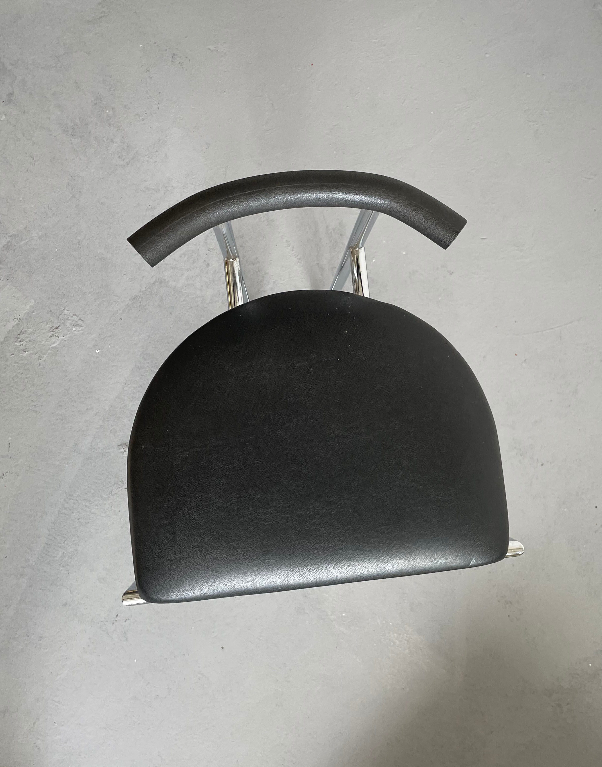 Italian Postmodern Black Tokyo Stool by Rodney Kinsman for Bieffeplast, 1985