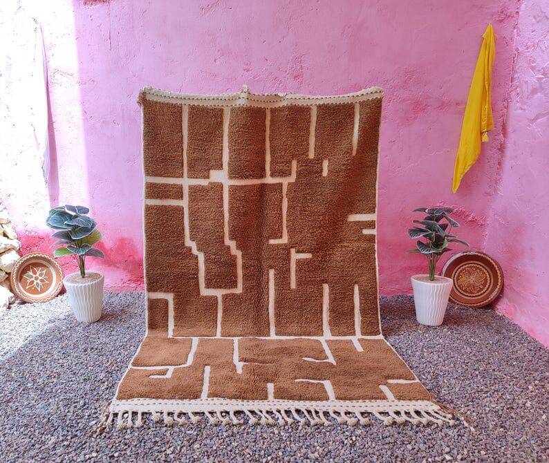 Handwoven natural wool rug 1.6/2.6 m