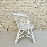 armchair woven wicker basket