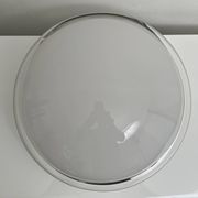 Vintage opal glass ceiling light Saturne Leucos 1970 Italy Diameter 39