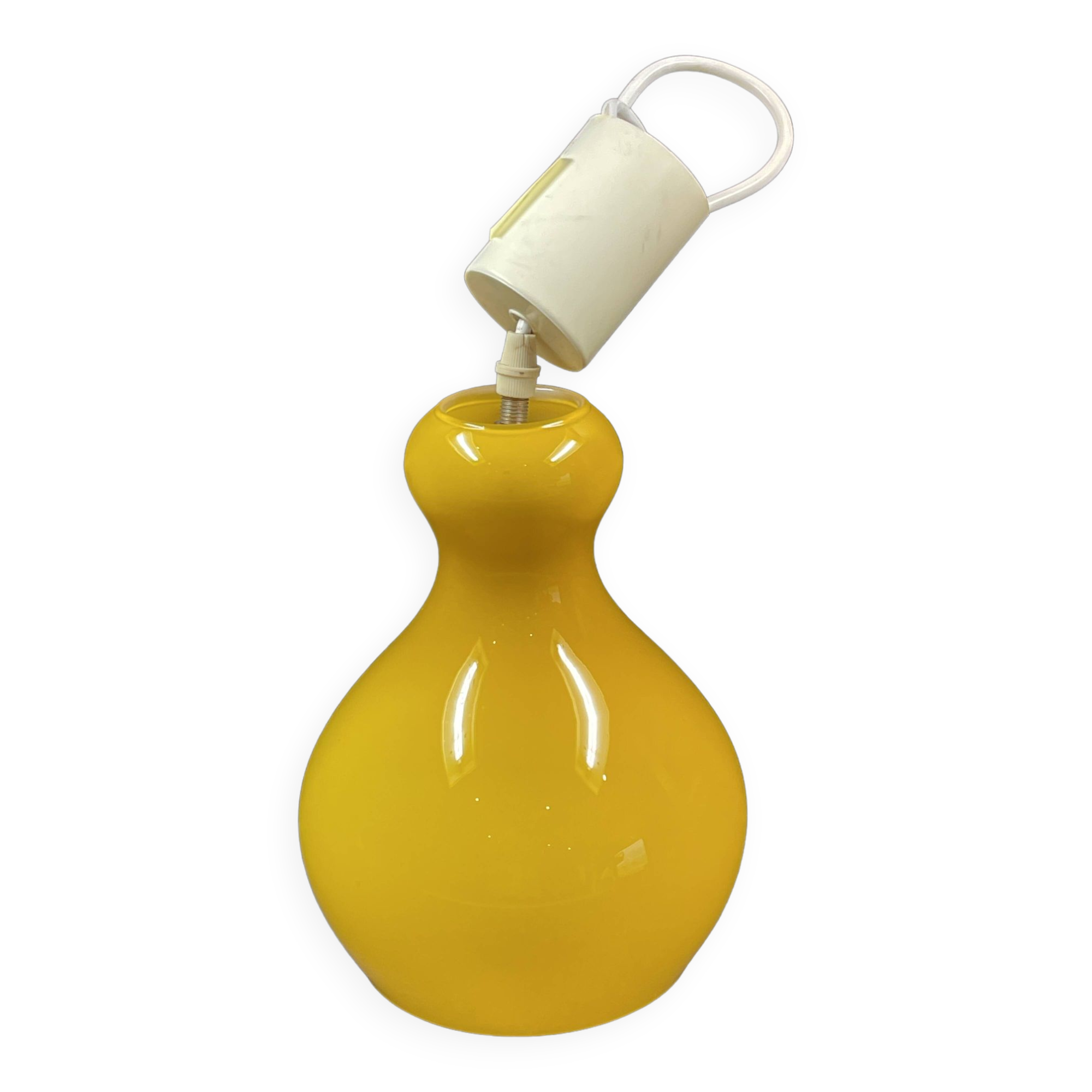 Orange opaline chandelier circa 1970