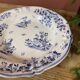 Large round hollow serving dish with blue Moustiers decor
