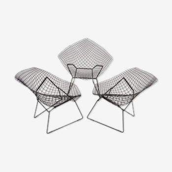 Set of 3, Diamond Chairs by Harry Bertoia for Knoll International