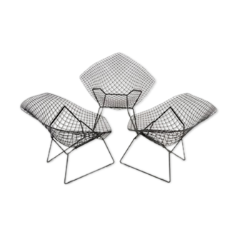 Set de 3 fauteuils Diamond par Harry Bertoia pour Knoll International