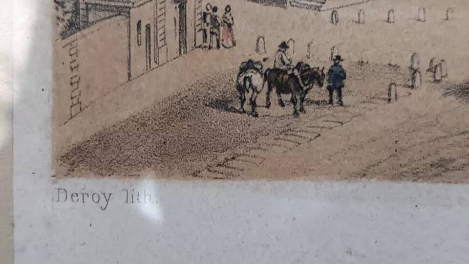 Framed lithograph deroy general view of tours taken from a bird's eye view imp lemer