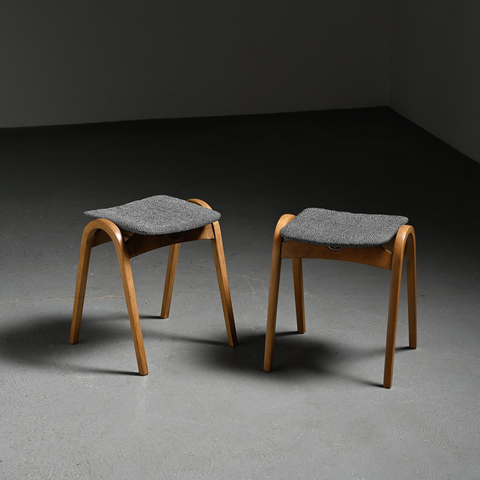 Pair of stools by Isamu Kenmochi for Akita Mokko, Japan circa 1960.