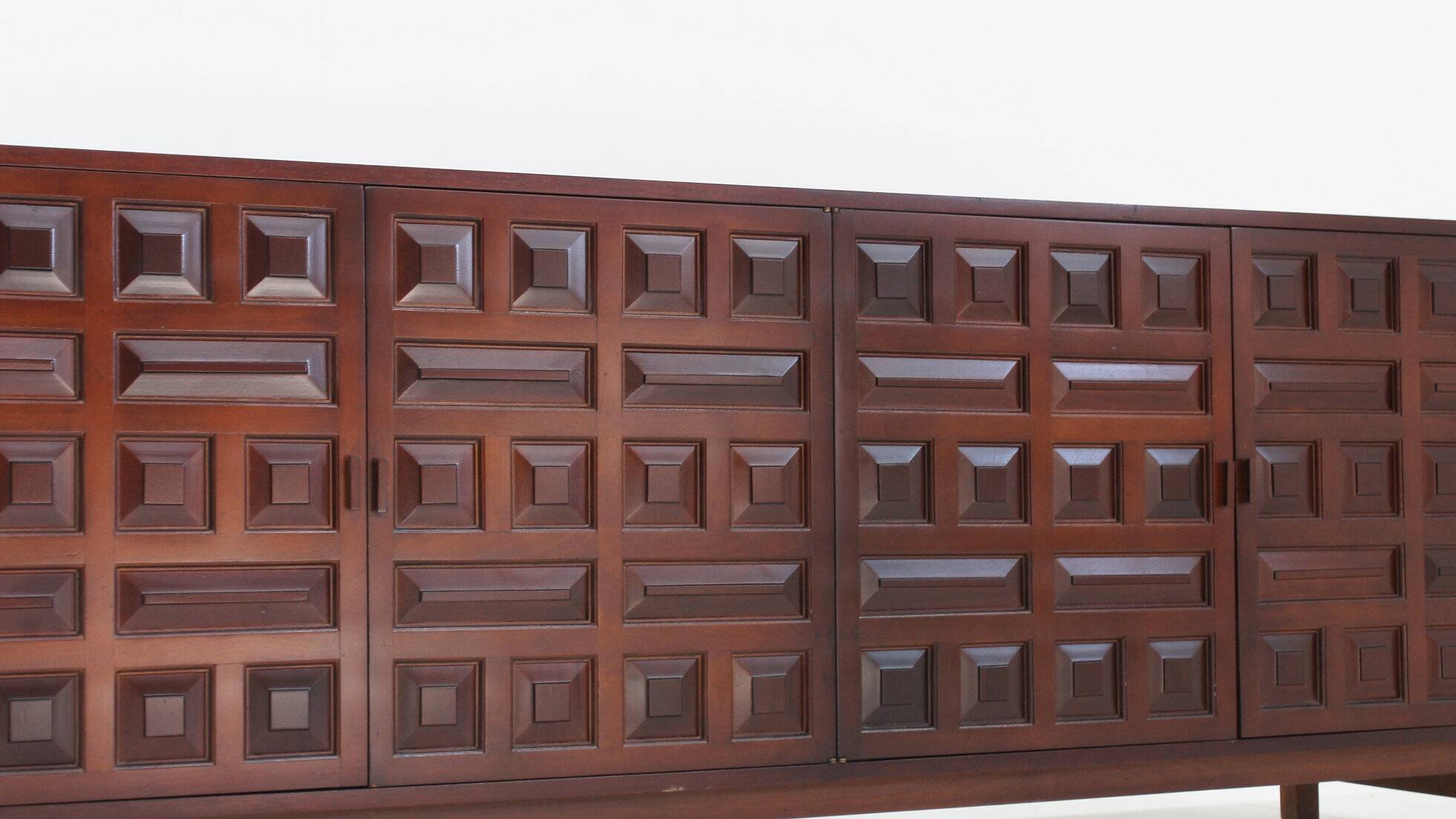 Vintage Spanish brutalist sideboard credenza