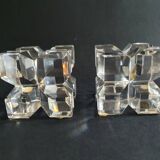 Two old vintage crystal cubes made in France