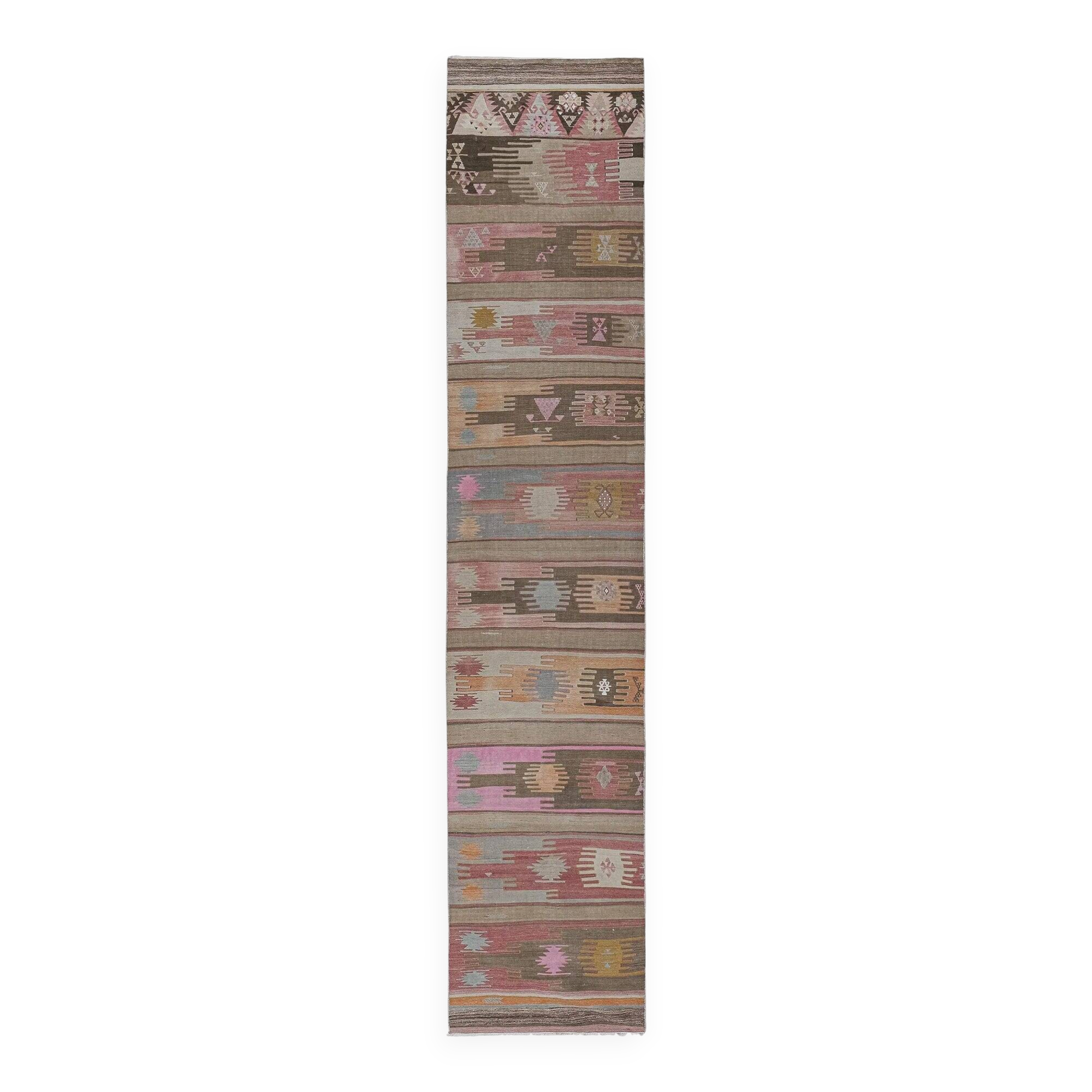 Vintage Turkish hallway rug 82x380 cm