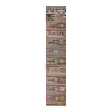 Tapis de couloir turc vintage 82x380 cm