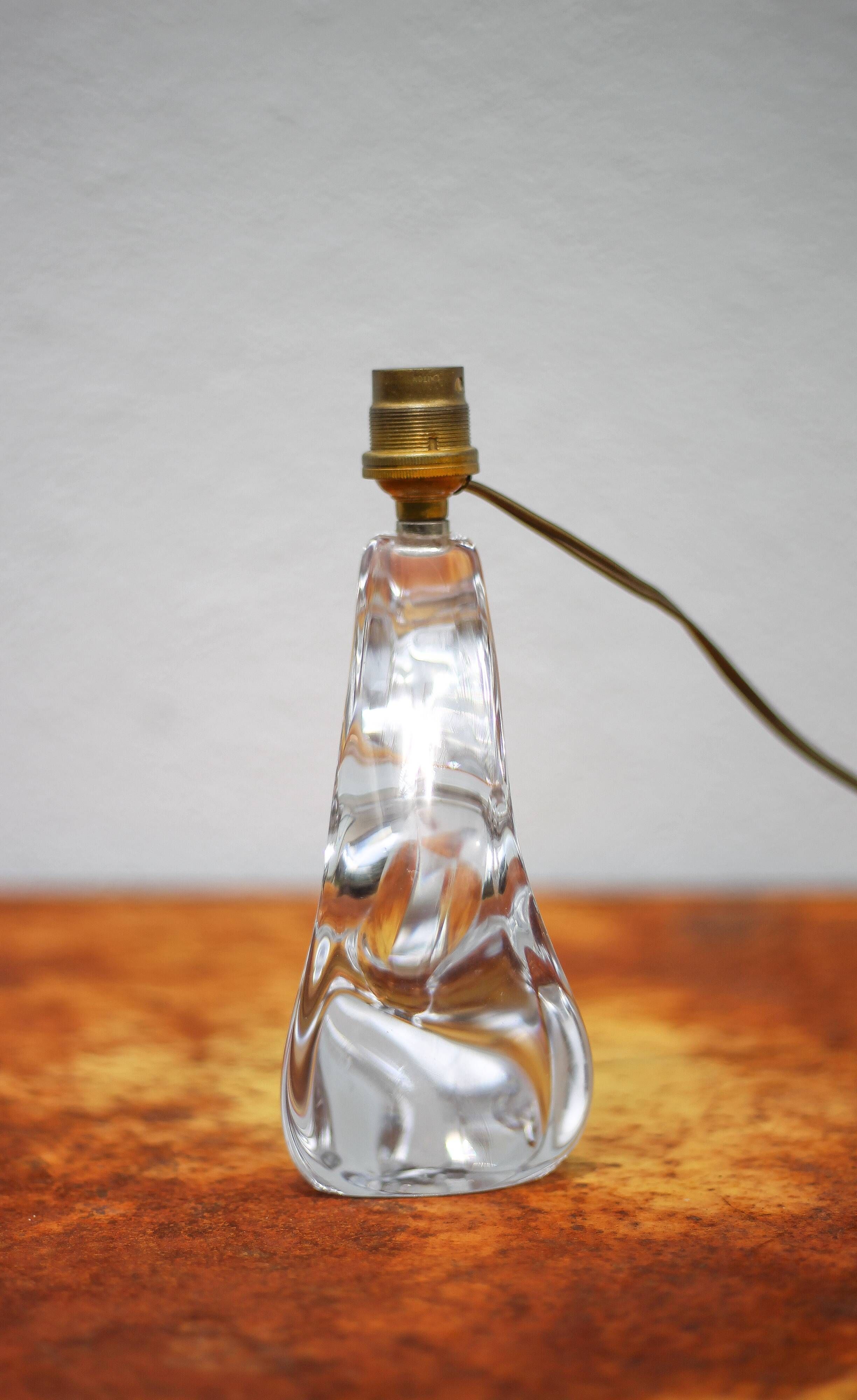 Daum France crystal lamp, vintage lamp, sculptural lamp