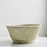 Bread basket - openwork white ceramic bowl.