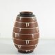 1950s Ceramic Vase with Brown & Black Drip Glaze