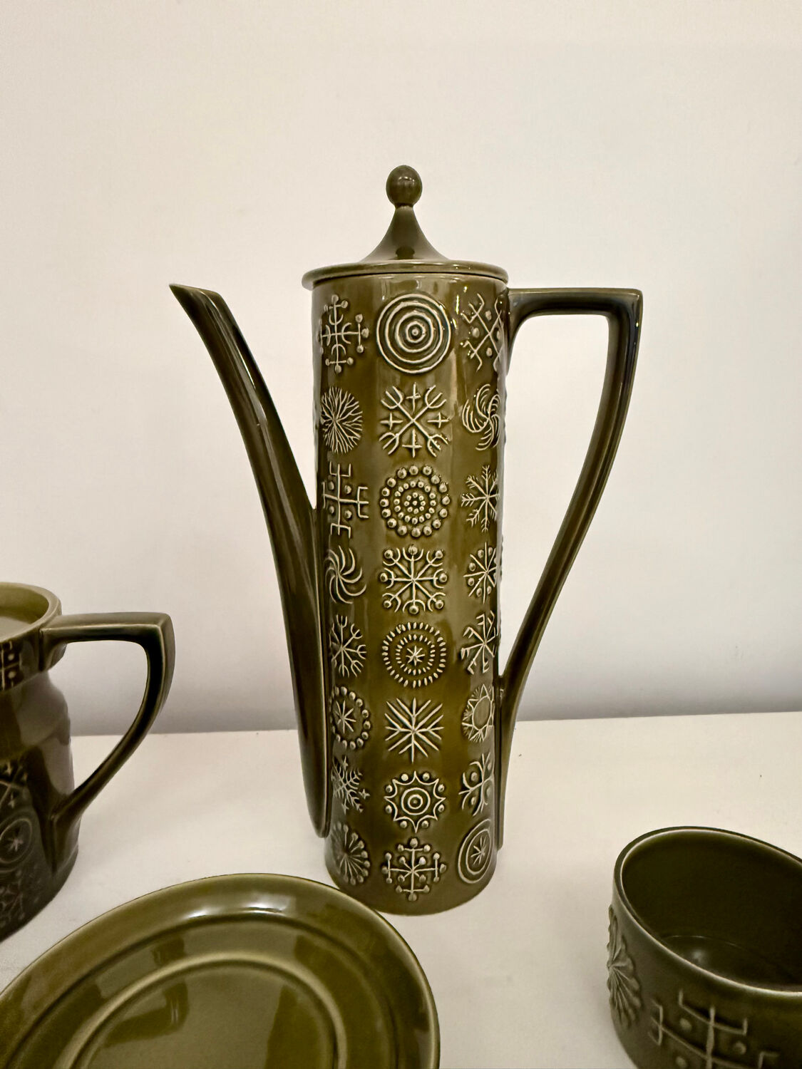 Coffee/tea service "Totem" Portmeirion – Susan Williams-Ellis – Green O