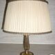 Empire style lamp in golden brass with pleated shade