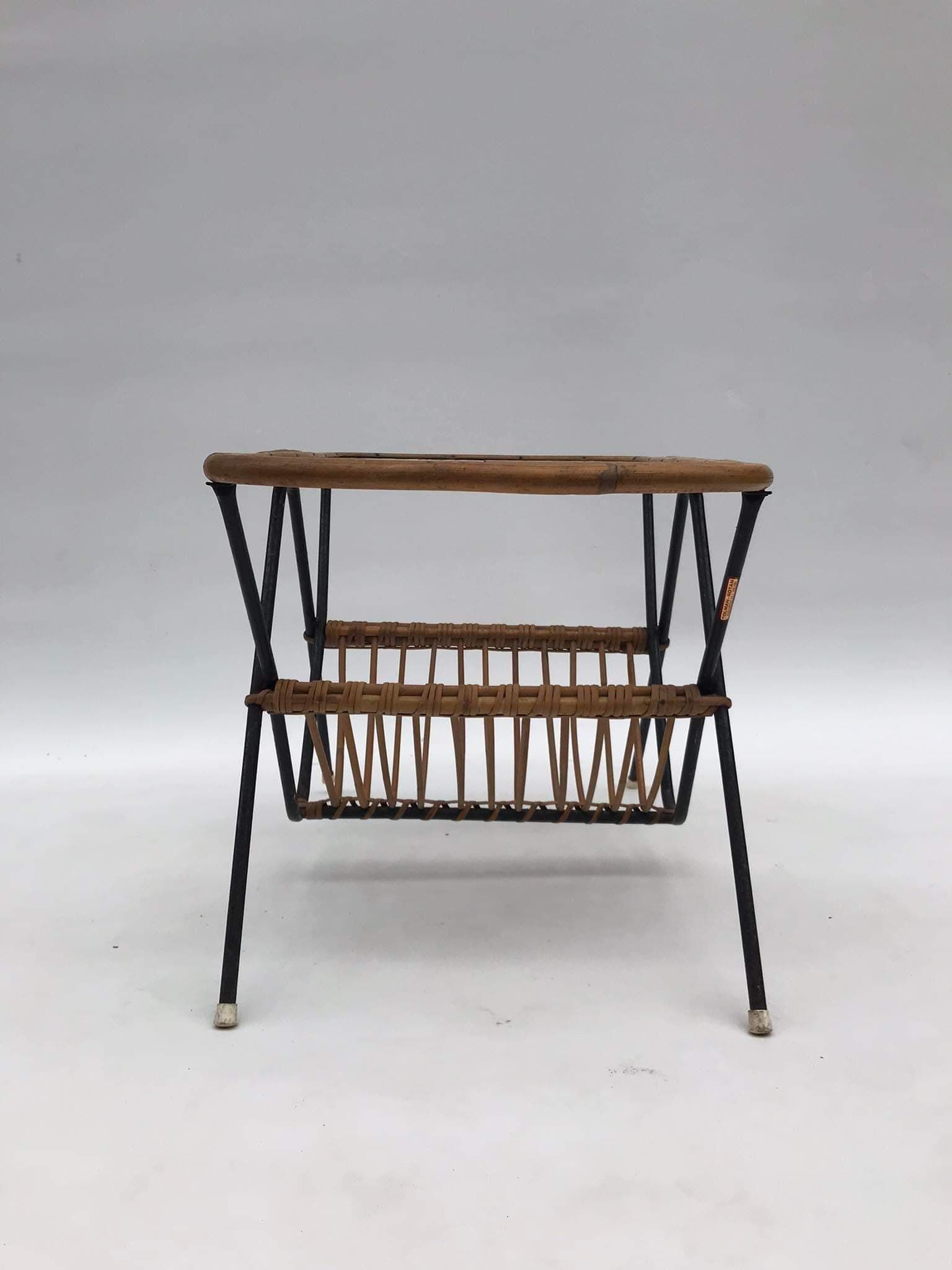 Coffee table with newspaper holder from the 60's