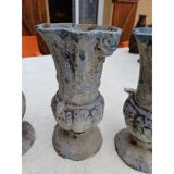 Set of 5 cast iron vases from 1900 from Charleville-Mézières