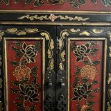 Small vintage Chinese hand painted cabinet / chest of drawers