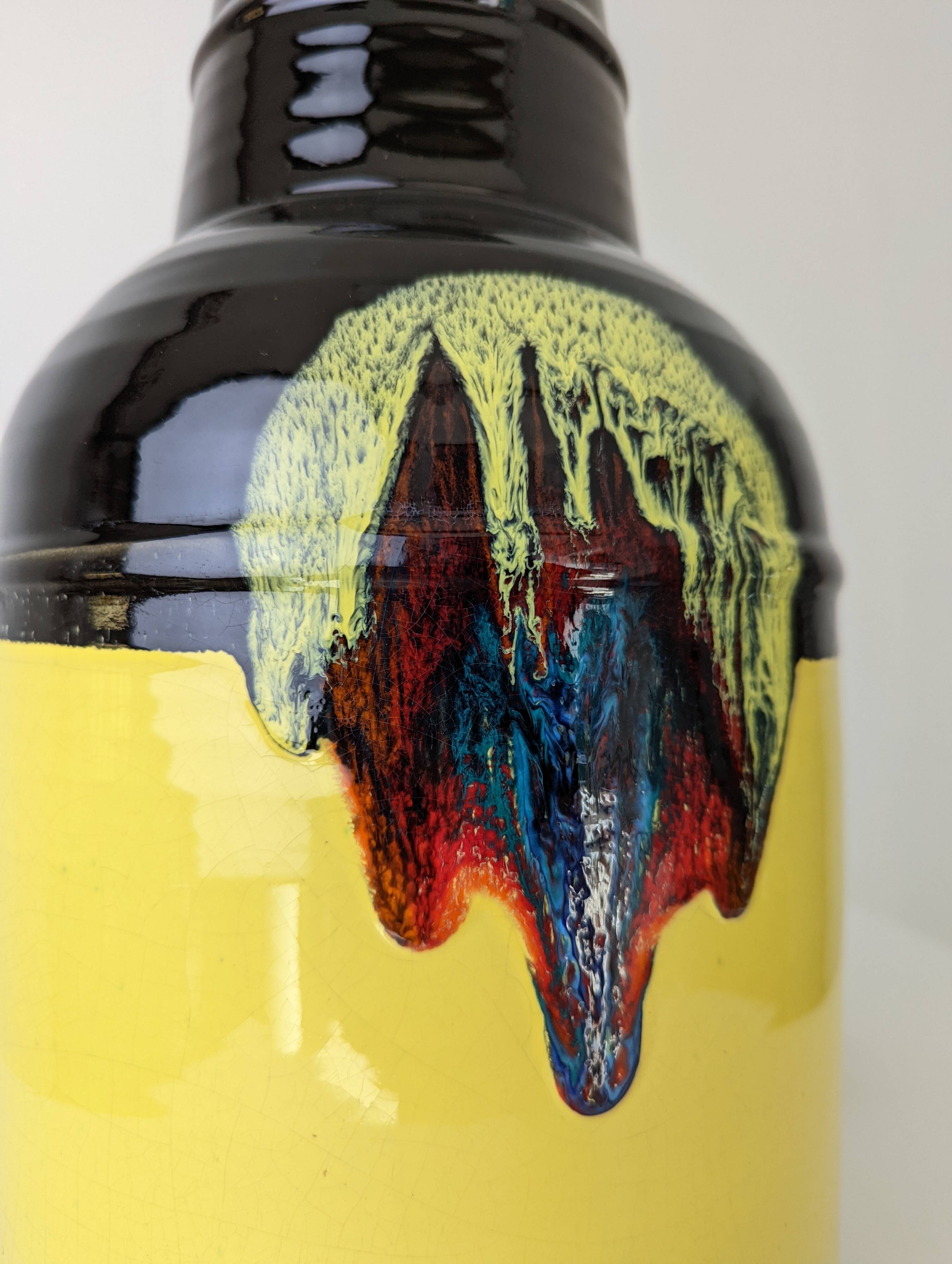 Bjørn Wiinblad Rosenthal Ceramic Table Lamp Yellow Glaze Denmark 1970s