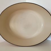 Tureen Le Creuset vintage oval casserole in brown enamelled cast iron size 30
