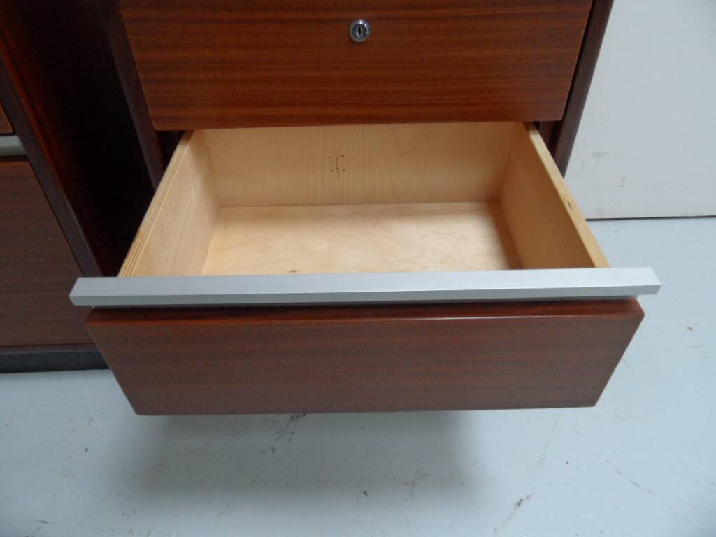 Mid century set of 2 mahogany filing cabinets