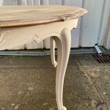 Table Louis XV repainted cream color
