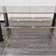 Vintage coffee table in gold metal and smoked glass, 1970s