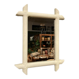 Mirror with white frame from France, 43x33 cm