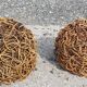 Round wicker wall lamp