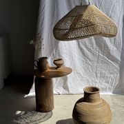 Suspension or rattan lampshade in the shape of a cloud or flattened bubble D60 H35