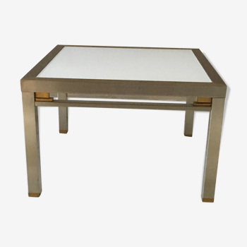 Brushed stainless steel coffee table