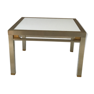 Brushed stainless steel coffee table