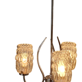 Vintage suspension 50/60s chrome and glass